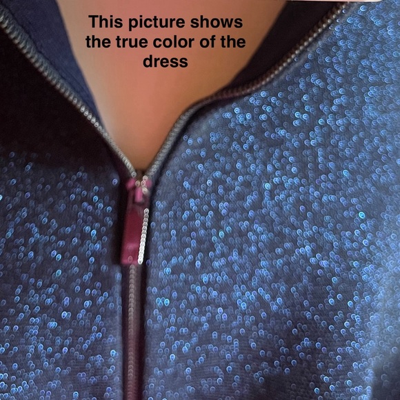 NWT Ted Baker Shelbiy Knitted Bardot Skater Dress. Navy Blue. Size 3 (US Size 6) - Picture 2 of 13